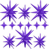 Purple Star Balloons 12PCS Large Foil Firework Shape for Wedding Graduation Birthday Halloween Party