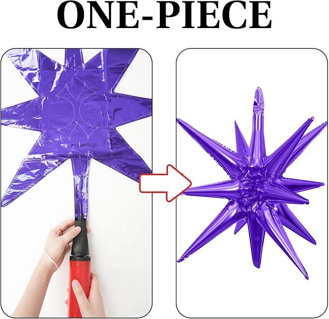 Purple Star Balloons 12PCS Large Foil Firework Shape for Wedding Graduation Birthday Halloween Party
