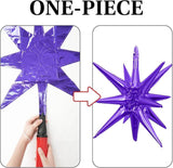 Purple Star Balloons 12PCS Large Foil Firework Shape for Wedding Graduation Birthday Halloween Party