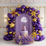 Purple and Gold Balloon Garland Kit: Star Balloons, Party Decor