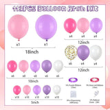 Pink Purple Balloon Garland Arch Kit Butterfly Hot Pink Gold Balloons for Party