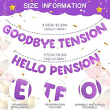 Purple Retirement Banner PreStrung Glitter Party Decorations for Women Men Office Home