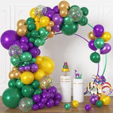 Mardi Gras Balloon Garland Kit: Purple, Green, Gold Confetti Arch
