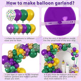 Mardi Gras Balloon Garland Kit: Purple, Green, Gold Confetti Arch