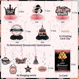 Retirement Party Decorations for Women Rose Gold Banner Backdrop Swirls Centerpiece Set