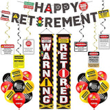 Retirement Party Decorations for Men Women Banner Swirls Door Sign Legend Retired Set