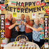 Retirement Party Decorations for Men Women Banner Swirls Door Sign Legend Retired Set