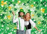 St Patricks Day Photography Background Lucky Shamrock Green Banner 82x59 Inch