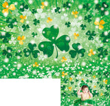 St Patricks Day Photography Background Lucky Shamrock Green Banner 82x59 Inch