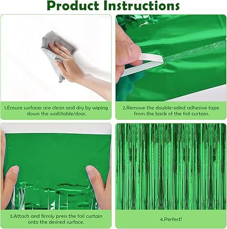 St Patricks Day Green Party Backdrop Streamers 2 Pack Indoor Outdoor Banner