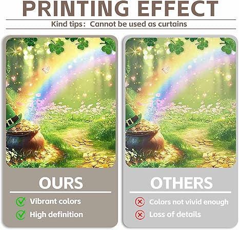7x5ft Fabric St Patricks Day Photography Backdrop Rainbow Shamrock Gold Coins