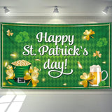 Xtra Large Happy St Patricks Day Banner 72x44 Inch Photo Backdrop