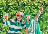 St Patricks Day Photography Backdrop Glitter Green Shamrock Banner 7x5ft