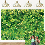 St Patricks Day Photography Backdrop Glitter Green Shamrock Banner 7x5ft
