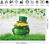 White Brick Wall St Patricks Photography Backdrop 7x5ft