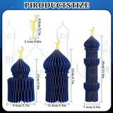 5 PCS Ramadan Party Decorations 3D Honeycomb Centerpieces Eid Mubarak Table Décor Blue
