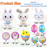 Easter Balloons 10 Pack Mylar Foil Bunny Egg Chick Helium Party Decor
