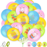 Happy Easter Balloons Set of 32 12 Inch Latex Party Decor with Ribbon Supplies