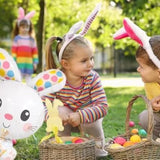 Easter Bunny Balloons Set of 6 Jumbo 28 Inch Spotted Rabbit Foil Party Decor