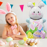Easter Large Standing Bunny Egg Foil Balloons 3D Rabbit Party Decor for Kids