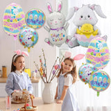 Easter Balloons Set of 8 Bunny Egg Mylar Happy Easter Party Decor Supplies