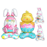 Easter Standing Foil Balloons: Bunny, Chick, Egg, Carrot Decor Set