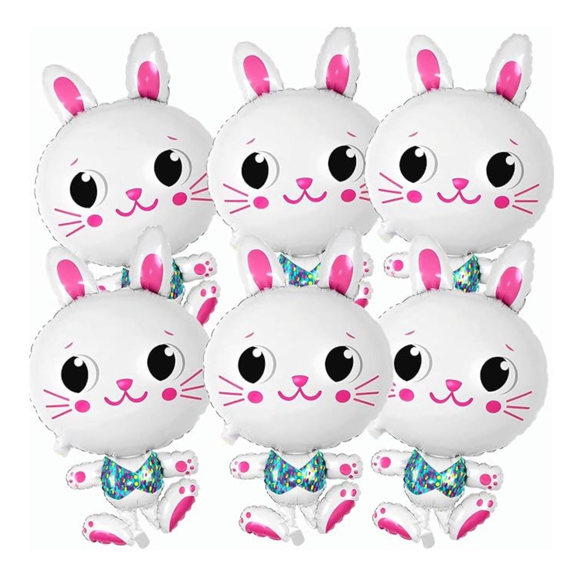 Easter Bunny Balloon Set of 6 Large 31 Inch Foil Rabbit Party Decor Supplies