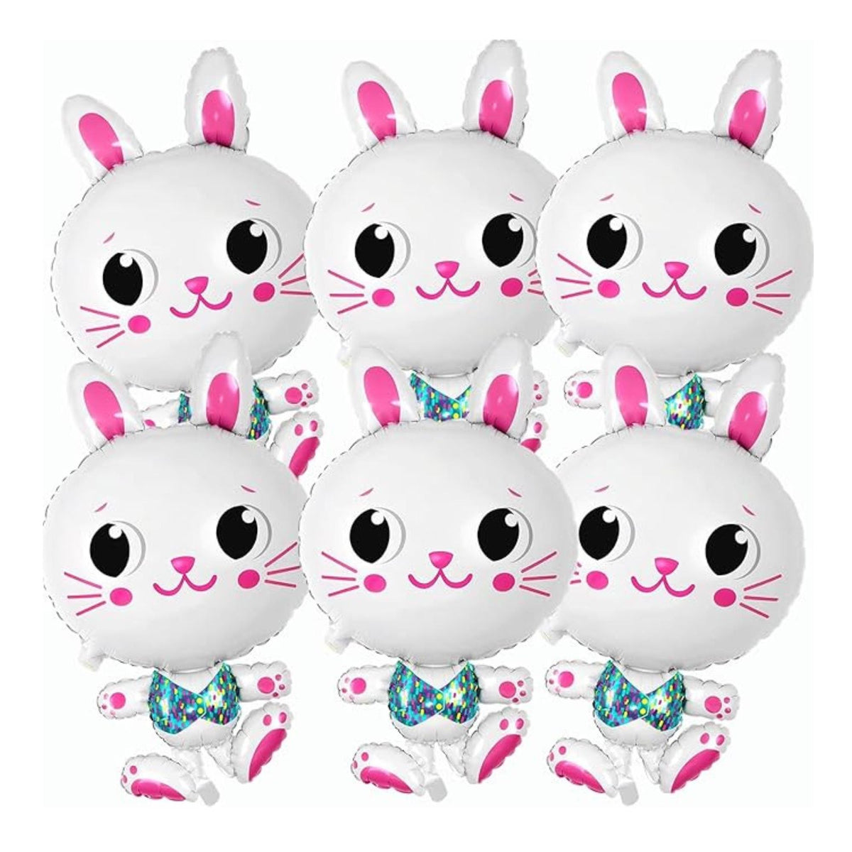 Easter Bunny Balloon Set of 6 Large 31 Inch Foil Rabbit Party Decor Supplies