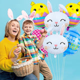 Easter Bunny Balloons Set Rabbit Chick Egg Foil Party Decor for Kids Baby Shower