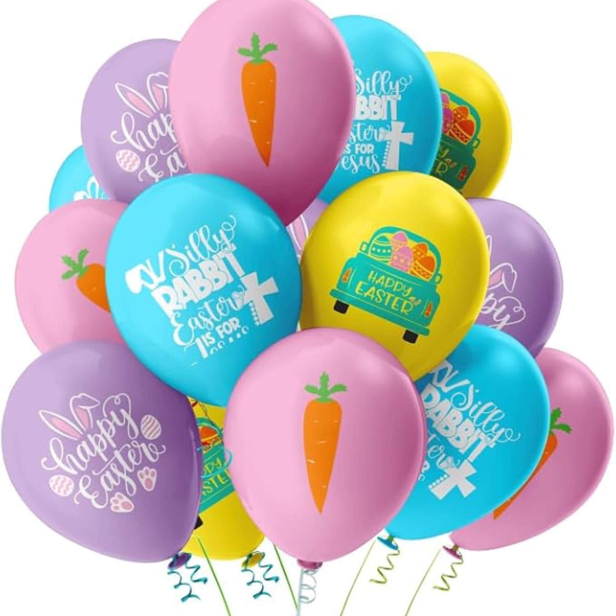 appy Easter Balloons Set of 20 Foil Bunny Party Decor Supplies