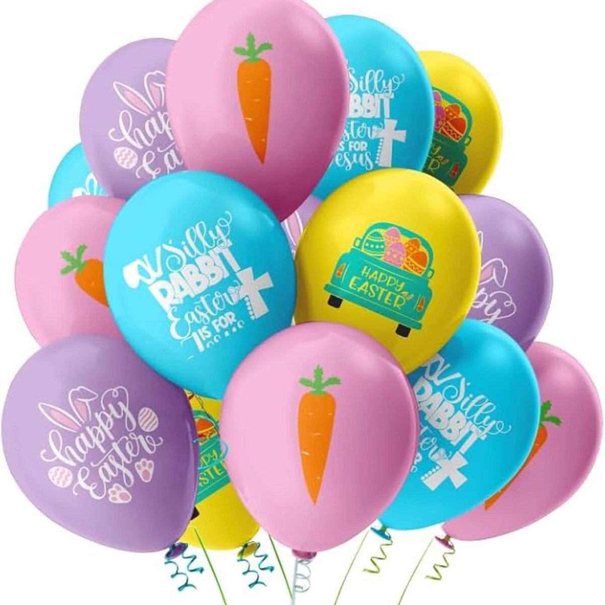 appy Easter Balloons Set of 20 Foil Bunny Party Decor Supplies