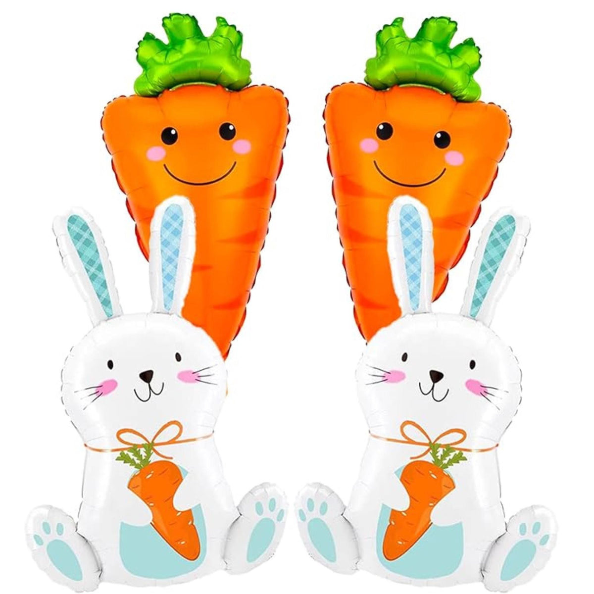 Easter Balloons Set Large Bunny Carrot Foil Party Decor Supplies for Events