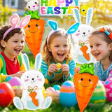 Easter Balloons Set Large Bunny Carrot Foil Party Decor Supplies for Events