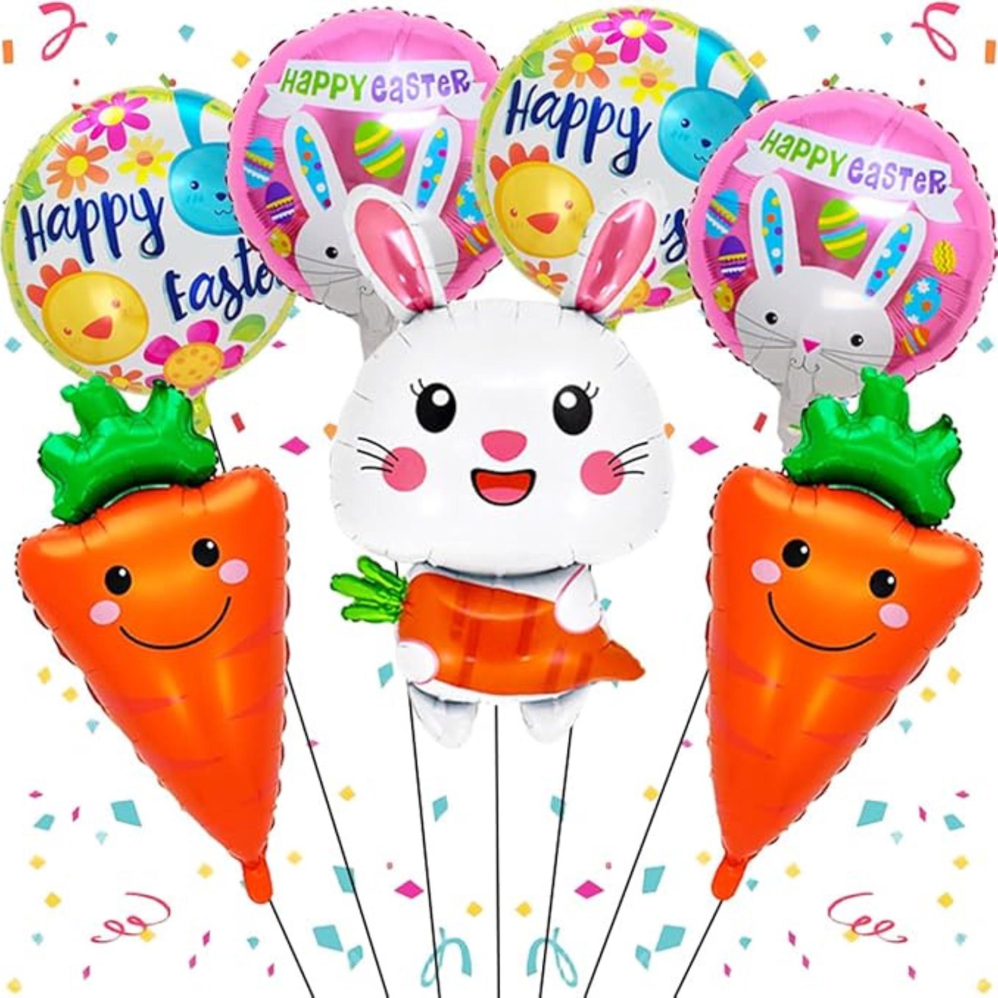 Easter Balloons Bunny Carrot Foil Party Decor Supplies for Spring Celebration