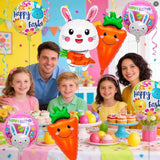 Easter Balloons Bunny Carrot Foil Party Decor Supplies for Spring Celebration