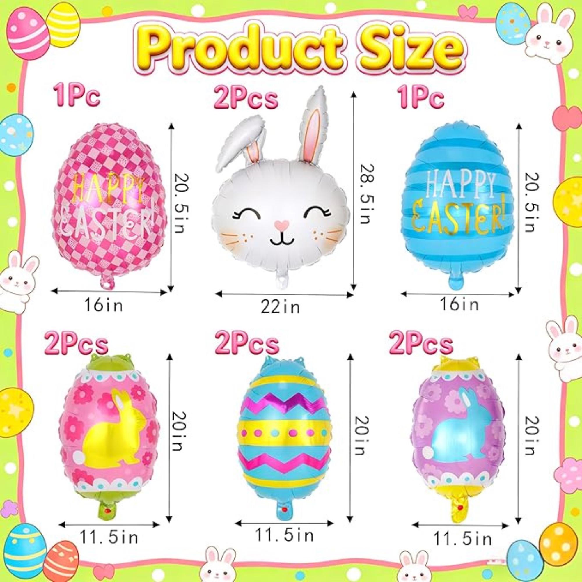 Easter Balloons Set of 10 Bunny Egg Foil Mylar Party Decor Supplies