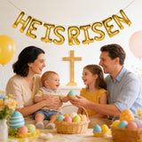 He Is Risen Gold Letter Balloons 16 Inch Easter Foil Party Decor Supplies