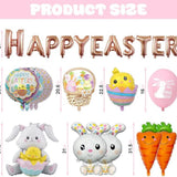 Easter Balloons Set of 46 Bunny Carrot Egg Chick Happy Easter Party Decor