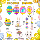 Easter Balloons Set of 8 Bunny Chick Egg Foil Mylar Party Decor Supplies