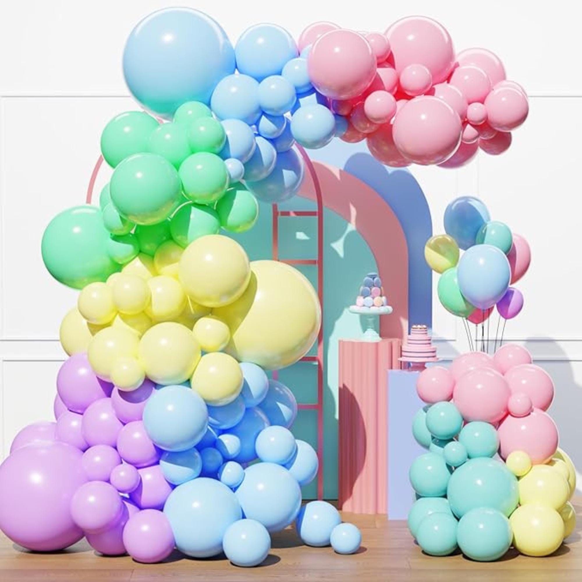 Pastel Balloon Arch Kit 129 PCS Macaron Latex Garland Party Decor Supplies