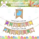 Happy Easter Banner Rustic Burlap Bunny Garland No DIY Party Decor Supplies