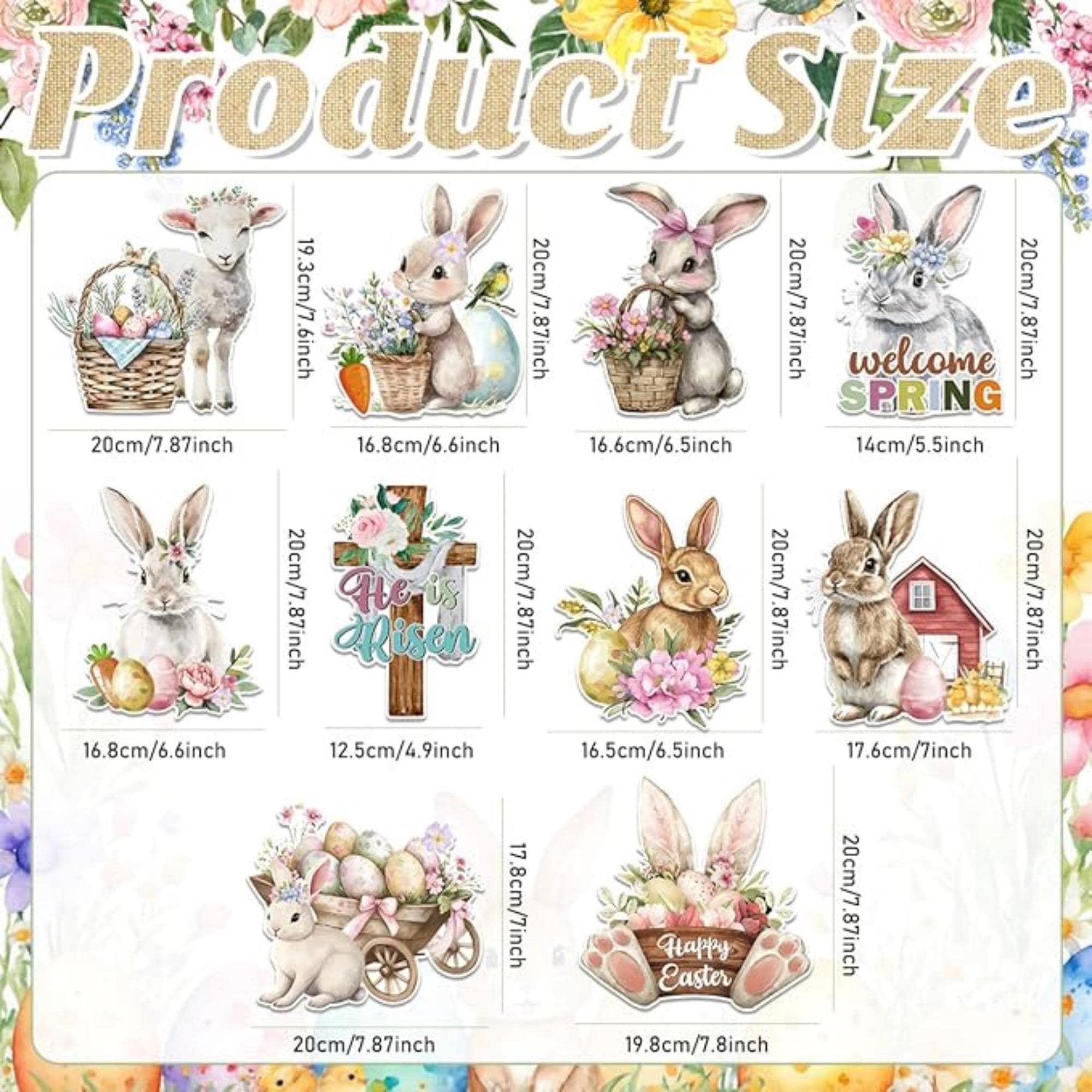Happy Easter Garland Banner Bunny Egg Hanging Swirl Party Decor Supplies