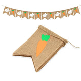 Easter Burlap Banner: Bunny Carrot Garland, Rustic Farmhouse Party Decor