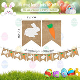 Easter Burlap Banner: Bunny Carrot Garland, Rustic Farmhouse Party Decor