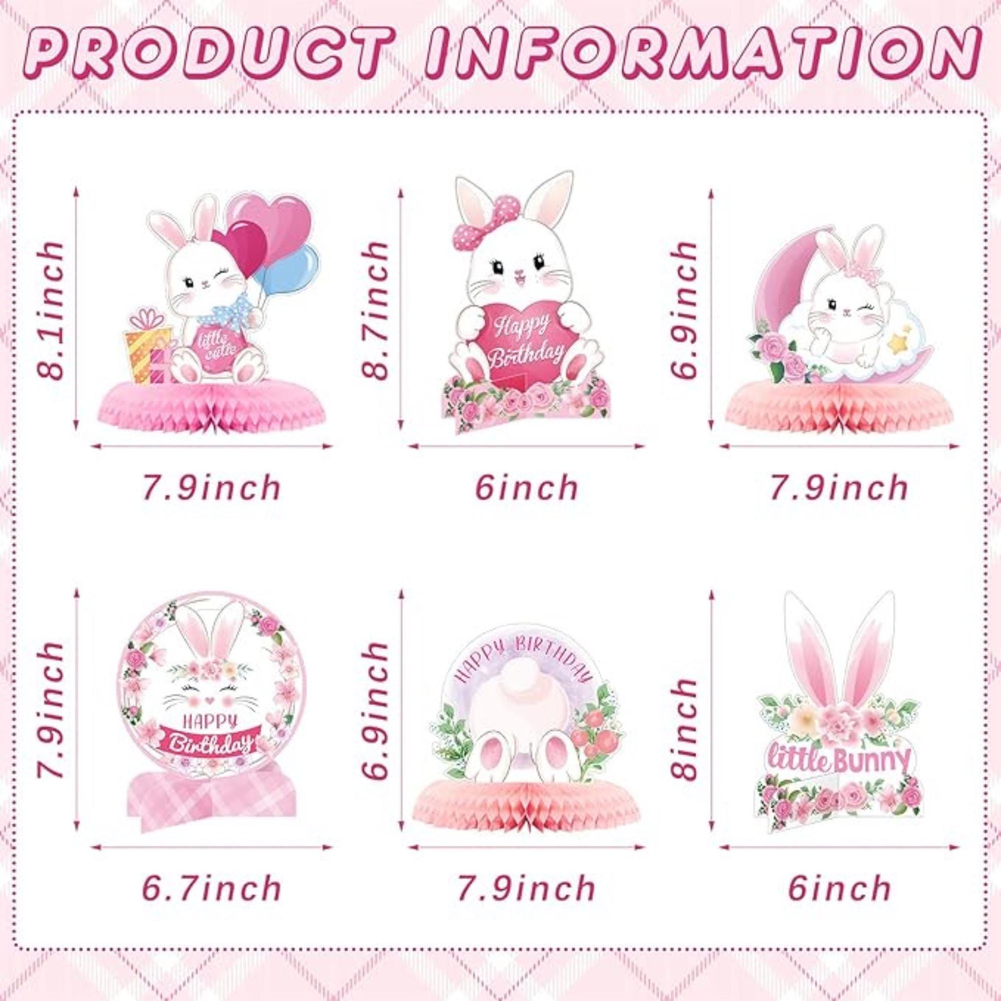 Easter Bunny Honeycomb Centerpieces: 10pc Rabbit Table Decor Supplies