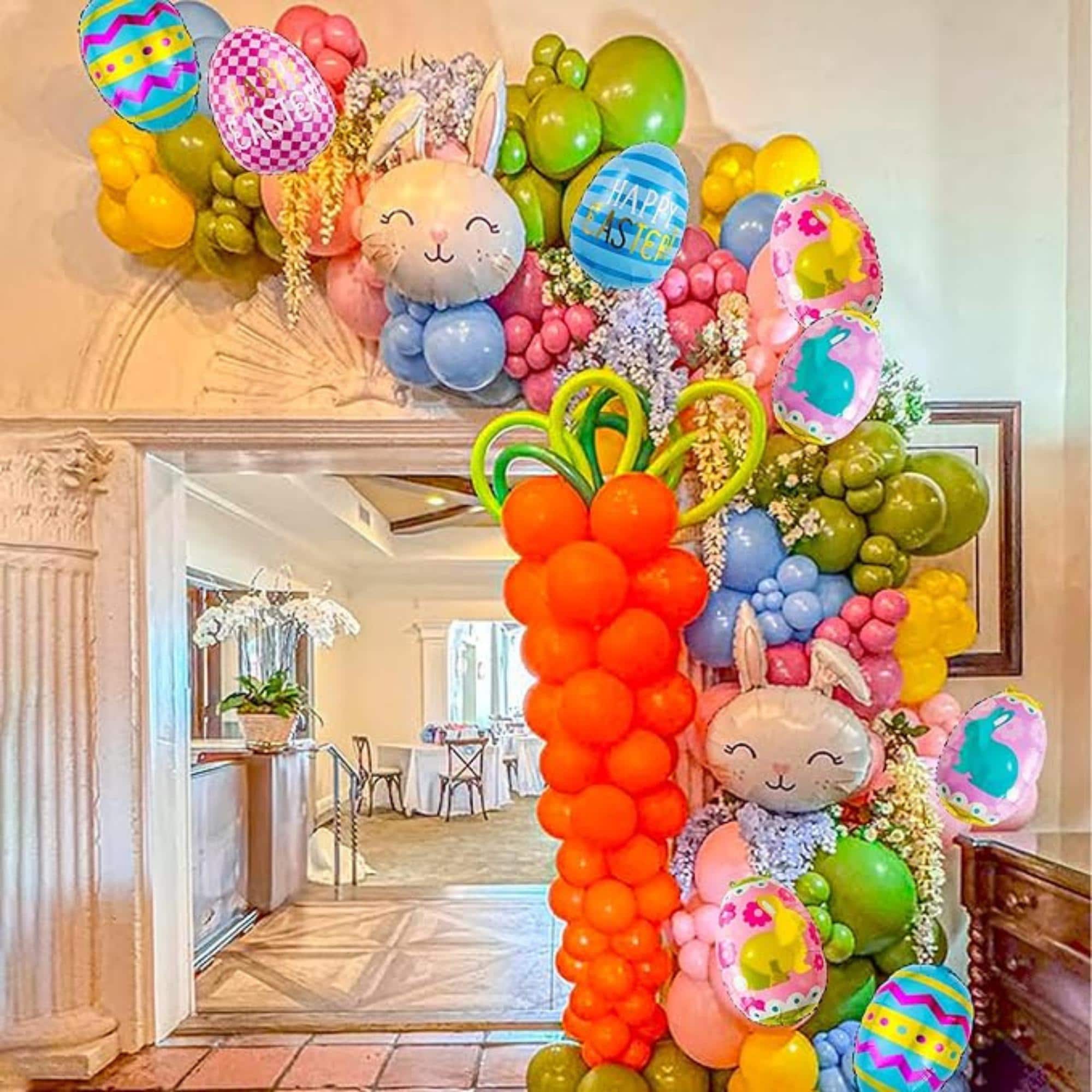 Easter Balloons Set of 10 Bunny Colorful Egg Foil Party Decor Supplies