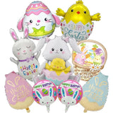Easter Foil Balloons: Bunny, Egg, Chick Party Decor Set