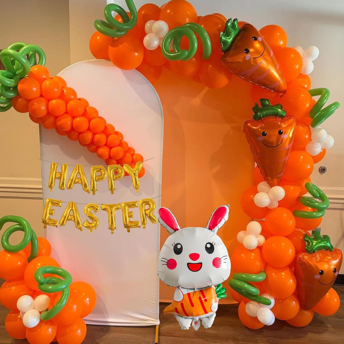 Happy Easter Balloon Set 16 PCS Bunny Carrot Egg Letter Foil Party Decor Supplies
