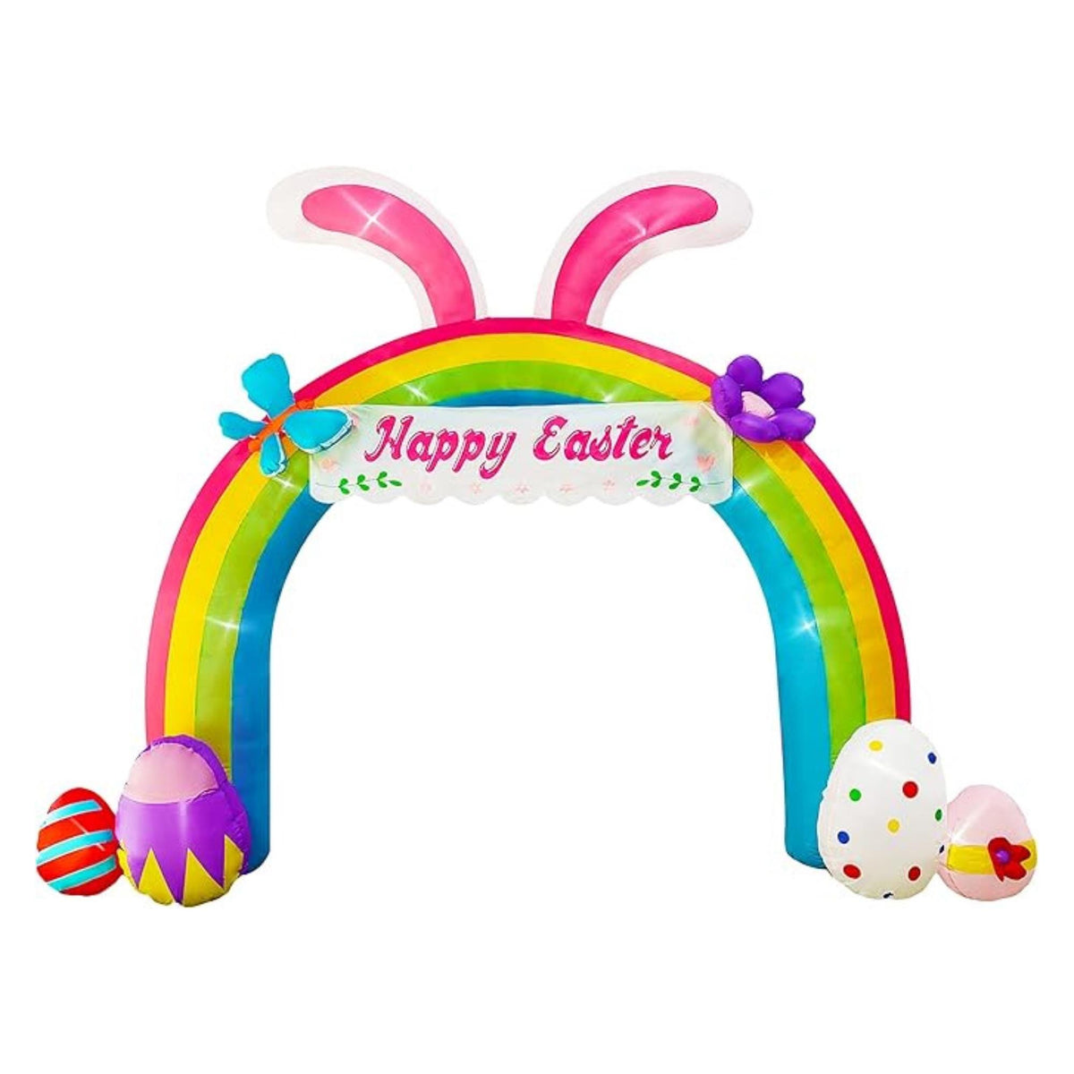 Inflatable Easter Archway 12 FT Bunny Egg LED Outdoor Yard Party Decor Supplies