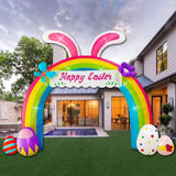 Inflatable Easter Archway 12 FT Bunny Egg LED Outdoor Yard Party Decor Supplies